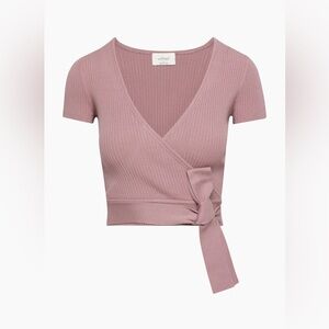 Aritzia Mauve Wrap Sweater